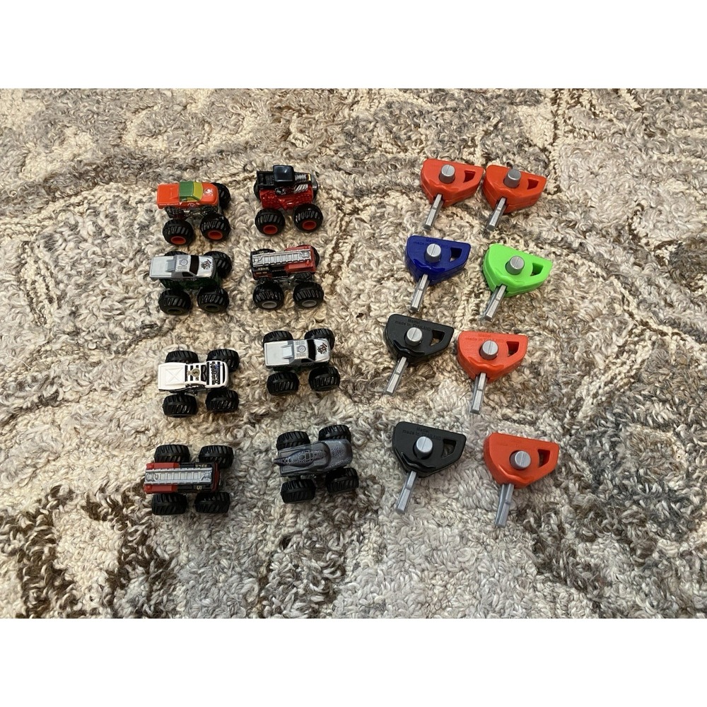 Hot Wheels Monster Trucks Mighty Minis Key Launchers Mini Launcher Truck Lot 8